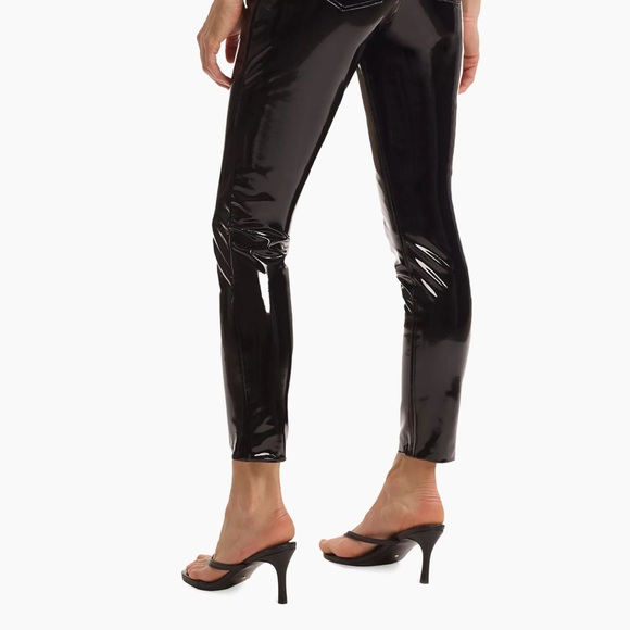 Commando Mid-Rise Faux Patent Leather Skinny Ankle Pants - Picture 3 of 3